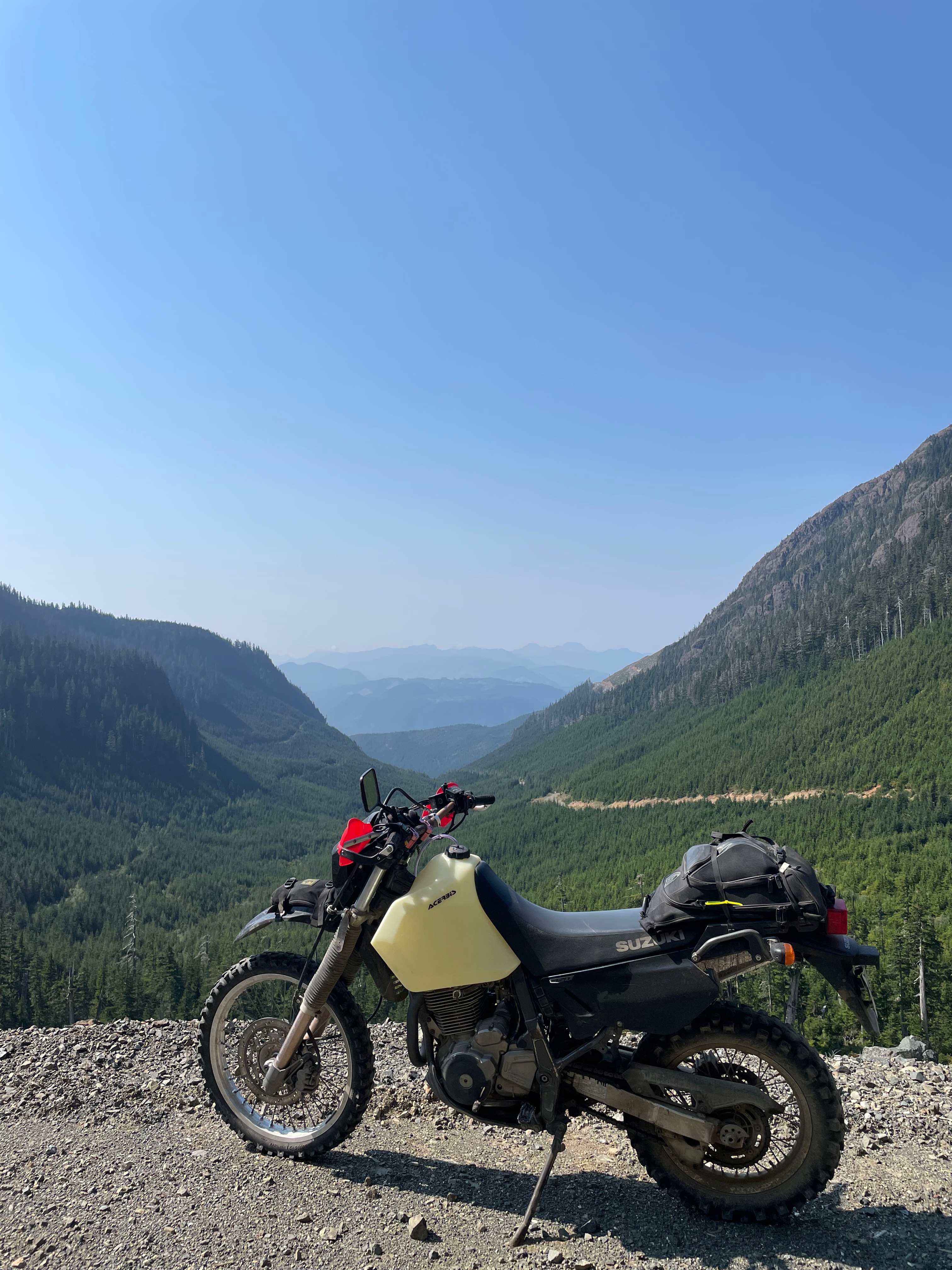 DR650 with mountain view
